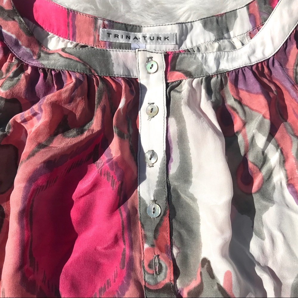 Trina Turk• 100% Silk Wren Blouse - Picture 4 of 8